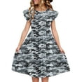 thumbnail image 1 of Summer Dresses Casual Double Layer Ruffle Sleeve Dress 5-14 Years, 1 of 8