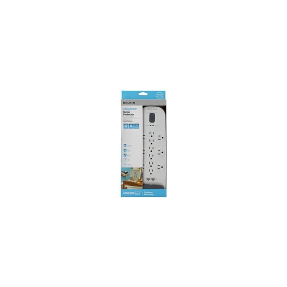 BELKIN BV112234-08 8ft 12 Outlets 3996 j Surge with Ethernet, Cable/Satellite/Telephone Protection