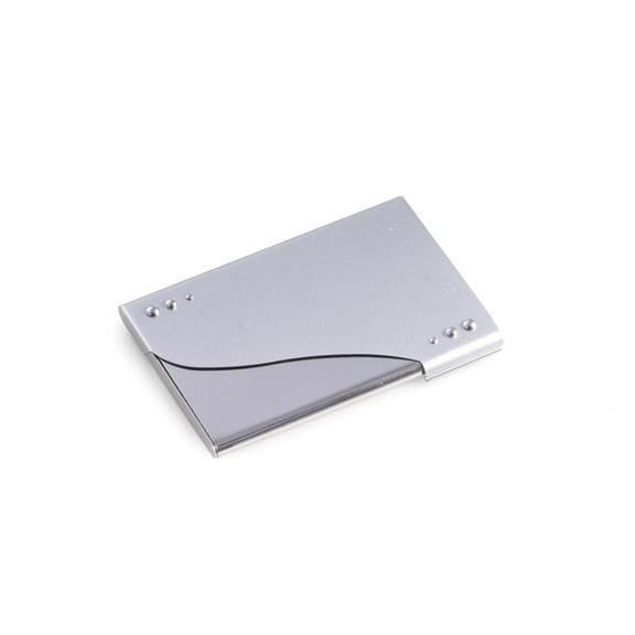 Silver Plated Business Card Case with Satin Trim.