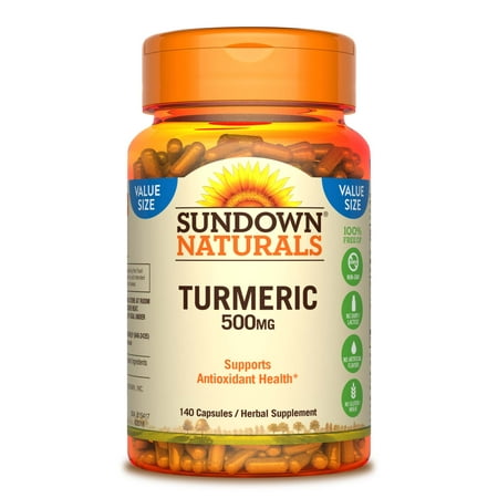 Sundown Naturals Turmeric Capsules, 500 Mg, 140 (Best Brand Of Turmeric Capsules)
