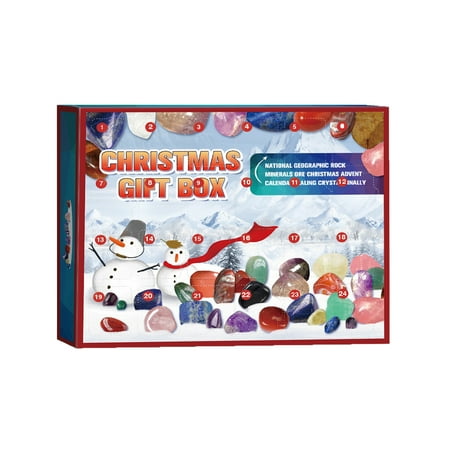

TOPOINT 1 Box 24 Grids Christmas Blind Box Surprising Funny 12 Days Count Down Stone Collection Xmas Box For Festival