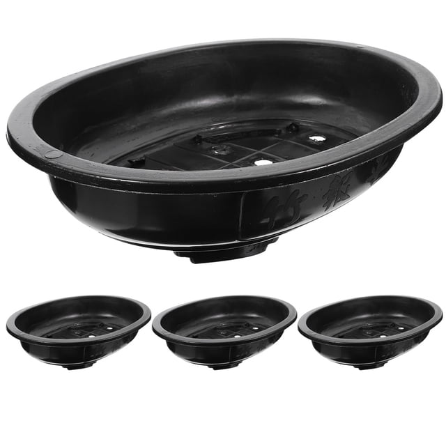 4pcs Bonsai Flowerpot Hogar óvalo Bonsai Pot de plástico Flower Gardening contenedor de bonsai
