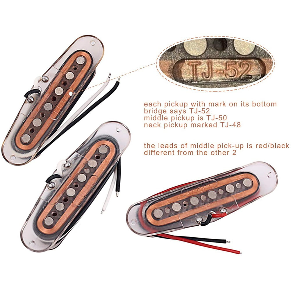 Strat Style Electric Guitar Pickup Set, Single Coil Pickups Loaded High