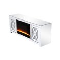 thumbnail image 5 of 59 in.crystal mirrored TV stand with crystal insert fireplace, 5 of 10