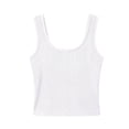 thumbnail image 6 of Gsakboxl Womens Tops Women Square Neck Ribbed Knit Cropped Sleeveless Tank Top Trendy Slim Fit Summer Casual Basic Tee Camisole White M, 6 of 6