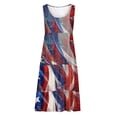 thumbnail image 4 of Midsumdr 4th of July Sundresses for Women 2025 Fashion Patriotic Independence Day American Flag Stars Printed Dresses Summer Holiday Round Neck Sleeveless Swing Beach Loose Dresses, 4 of 5