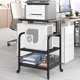 thumbnail image 3 of ChaoLink Soporte para impresora con estación de carga, mesa grande para impresora con estante ajustable, carrito de oficina rodante de 3 niveles con ruedas, color negro rústico, 3 of 6