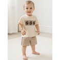 thumbnail image 3 of BemeyourBBs Kids Boy Outfits Short Sleeve Football Embroidery T-Shirt + Shorts Set, 3 of 8