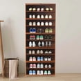 thumbnail image 5 of Tall Bamboo Shoe Storage Cabinet with Doors 10 Tier Free Standing Shoe Rack Cabinet Shoe Display Shelf Side Storage Organizer for Sneakers Boots Heels Sandals, 5 of 9