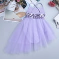 thumbnail image 7 of Manyakai Girls Sequins Camisole Ballet Dance Tutu Dress Gymnastic Leotard Asymmetric Tulle Skirt Purple 7-8, 7 of 7