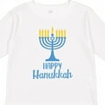 thumbnail image 4 of Inktastic Happy Hanukkah with Blue Menorah Boys or Girls Long Sleeve Toddler T-Shirt, 4 of 5