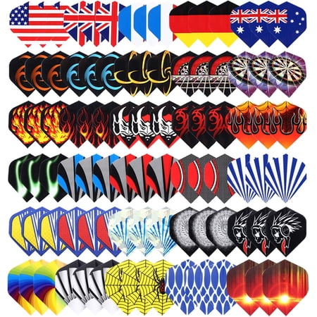 Standard Dart Flights 30 Sets 90 Pcs Durable PET and Laser Replacement Feather Tail Wing - Perfect Accessories Equipment Supplies for Dart Games