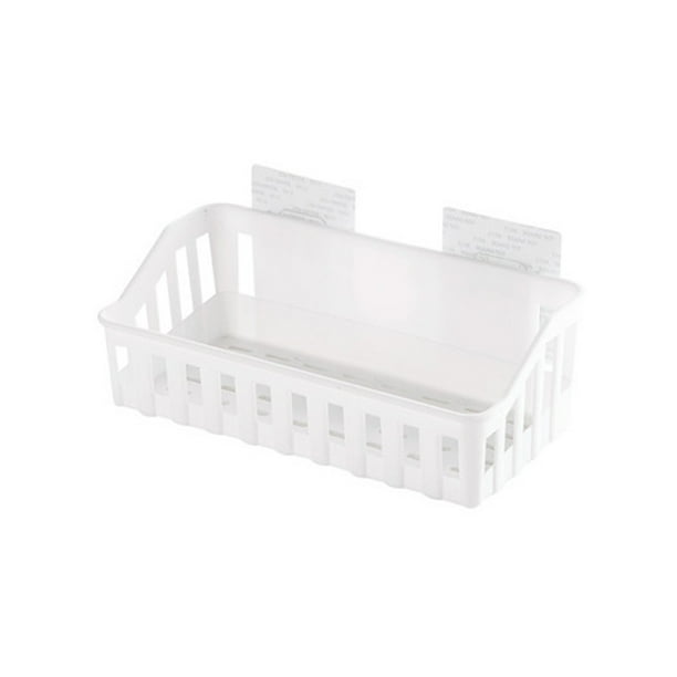 Plástico multifunción Cesta de baño Ventosa Organizador Soporte Montado en la pared Cocina Estante del inodoro Estante de almacenamiento para papel higiénico Gel de ducha Champú (Beige)