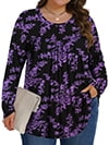 1 Long Sleeve Purple Floral