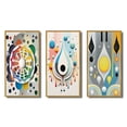 thumbnail image 2 of Designart "Geometry of Awakening Metamorphosis" Modern Geometric Framed Wall Art Set Of 3 - Multicolor Abstract Frame Gallery Wall Set For Home Decor, 2 of 7