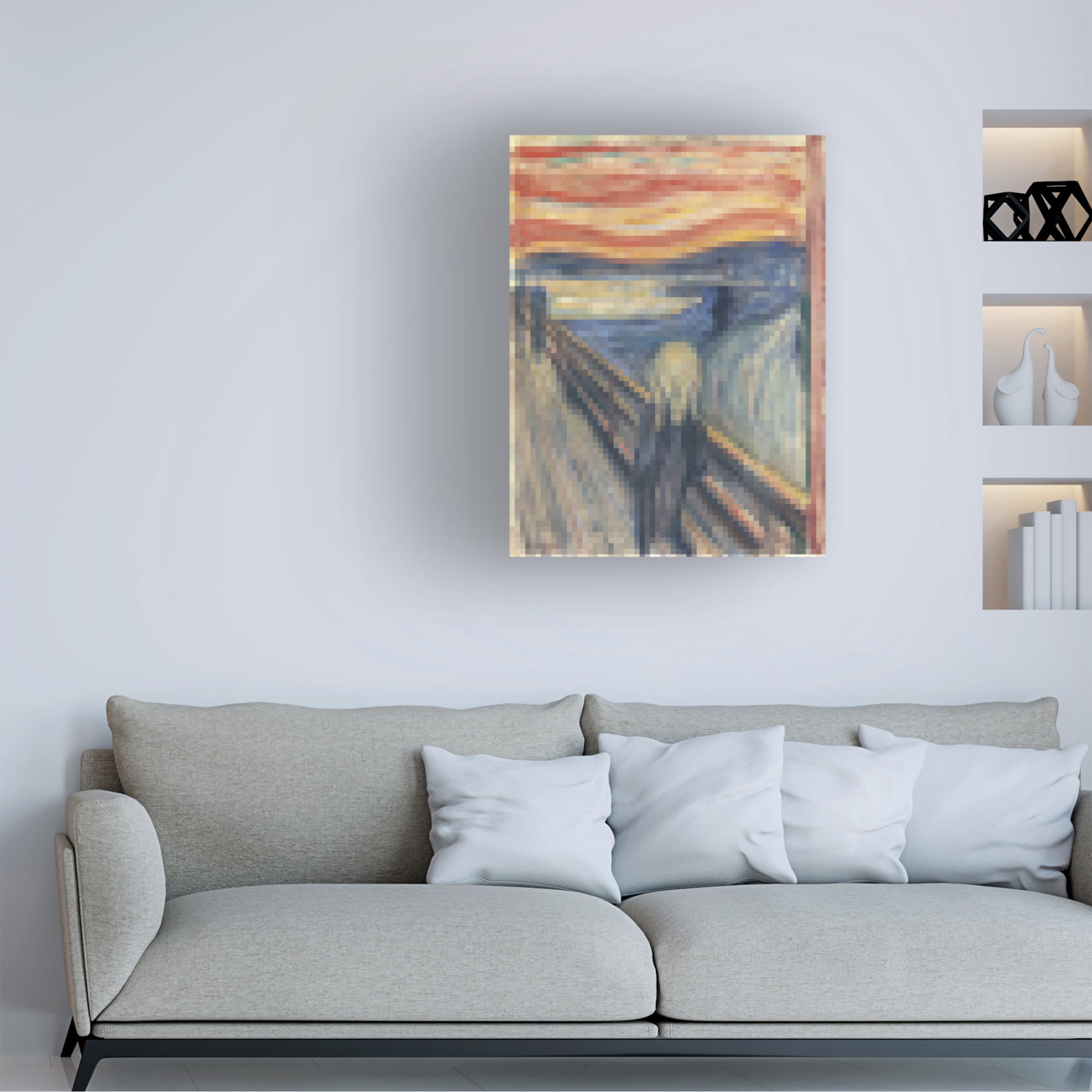 Trademark Fine Art Studio W Pixelated The Scream Canvas Wall Art
