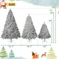 thumbnail image 2 of 7.4FT, 6FT, 4FT Silver Pre-lit Artificial Hinged Christmas Tree Set with 2400 Branch Tips and 850 LED Lights, Hinged Full Tree with Metal Stand, Holiday Decoration Tree for Indoor, Outdoor, 2 of 9