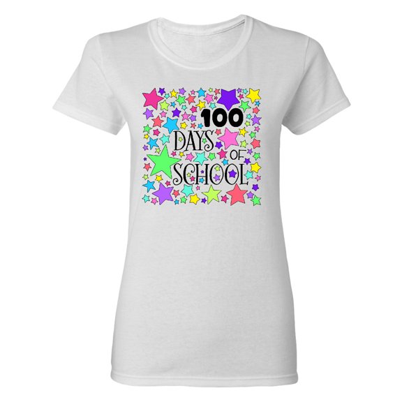 Inktastic 100 Days of School Pastel Stars Women's T-Shirt