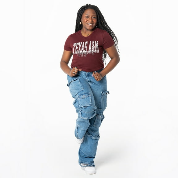 Women's ZooZatz Maroon Texas A&M Aggies Cropped T-Shirt