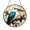 Acrylic 3.5 Inch, variant on Kookaburra Bird Stained Glass Suncatcher with Native Wildlife Design, Round Window Hanging Nature Decor