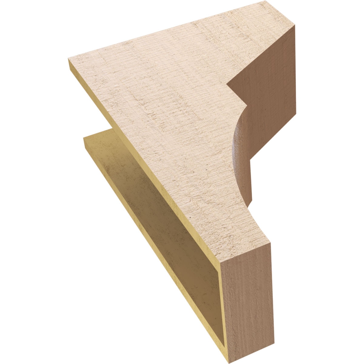 8"W x 16"D x 24"H Classic Monterey Rough Cedar Woodgrain TimberThane Corbel, Primed Tan