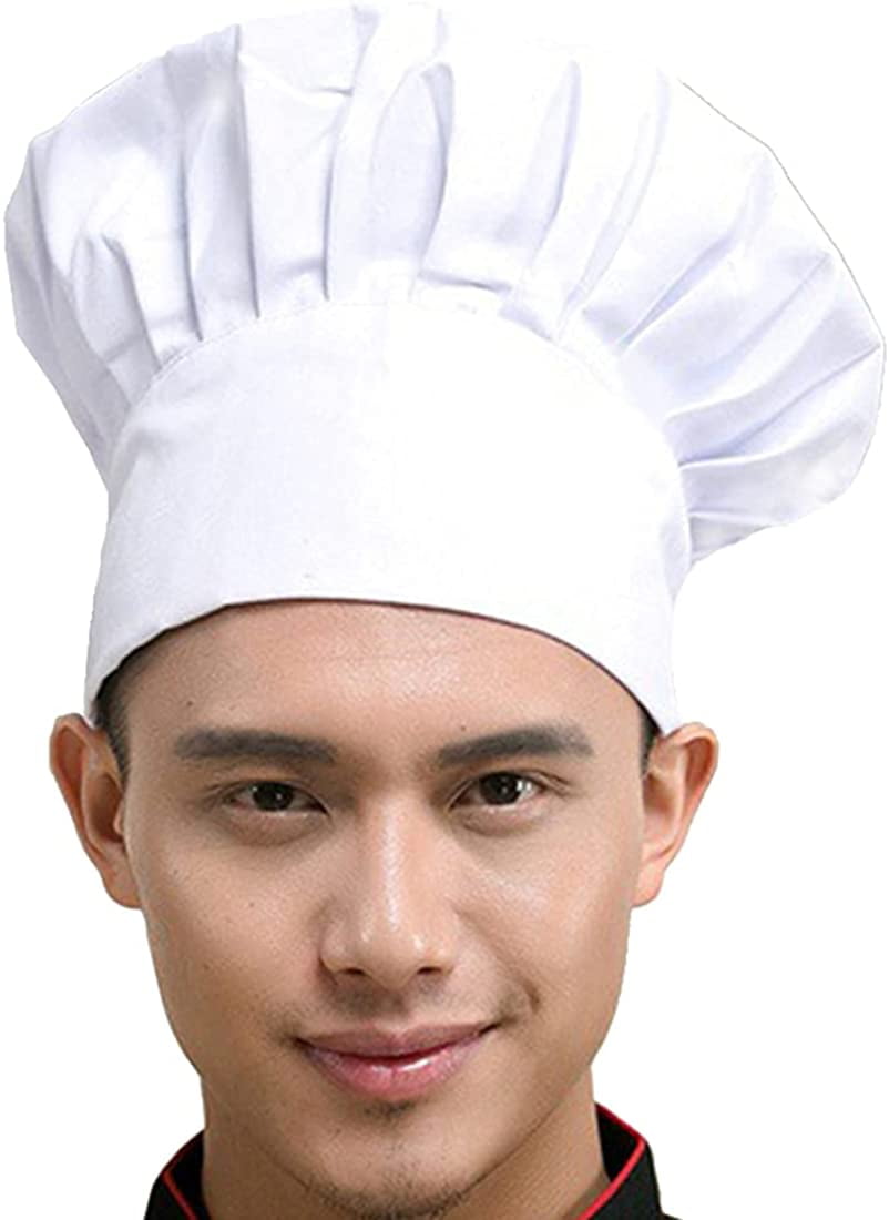 Adjustable Chef Hat Elastic Baker Kitchen Cooking Hat Adult Restaurants Chef Cap 