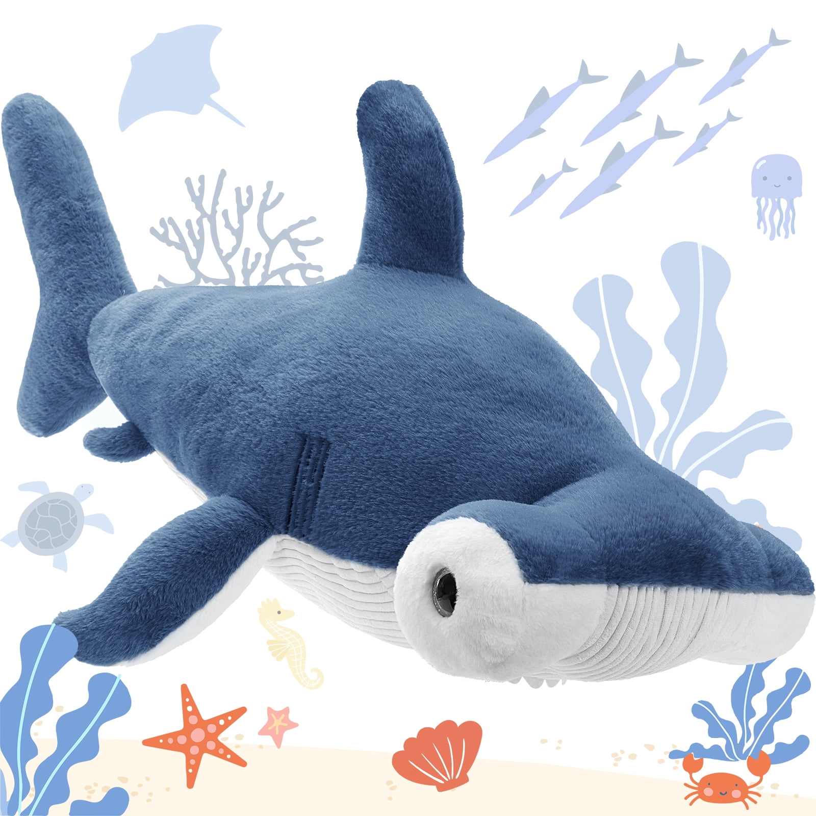 MaoGoLan 43'' Giant Hammerhead Shark Stuffed Animal Big Shark Body Pillow Toy