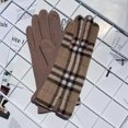 thumbnail image 1 of Guantes de montar de invierno para mujer, guantes de lana a cuadros, guantes cálidos para exteriores, guantes deportivos con pantalla táctil engrosados, 1 of 6