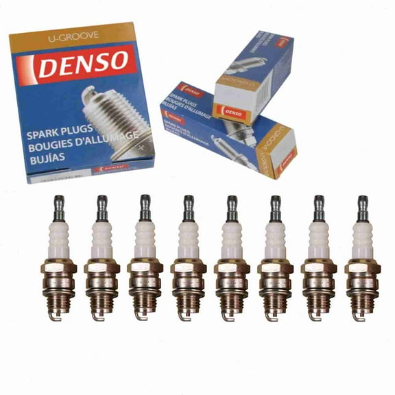 8 pc DENSO 6022 Standard U-Groove Spark Plugs for W20M-U Ignition Wire Secondary