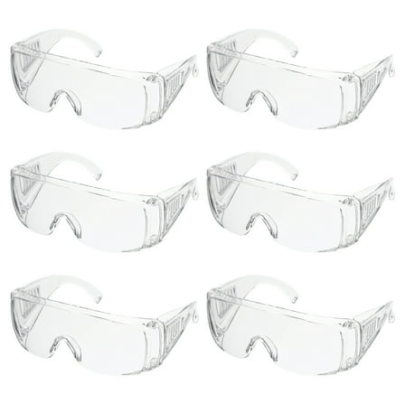 Uxcell Safety Glasses, Anti-Fog Goggles Protective Clear Vented Over Glasses Outdoor Eye Protection Goggles, 6 Pack