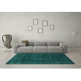 thumbnail image 3 of Ahgly Company Machine Washable Indoor Rectangle Abstract Turquoise Blue Modern Area Rugs, 7' x 9', 3 of 4