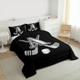 thumbnail image 3 of Homewish Kids Teens Ice Hockey Bedding Comforter Set for Boys Girls, Black Gray Monogrammed Twin Comforter Sets, Sports Theme Bedding Set, Soft Home Decor, 3 of 8