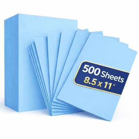 1InTheOffice Blue Copy Paper, Printer Paper, Colored Copy, 20 lbs., 8.5" x 11", 500 Pack