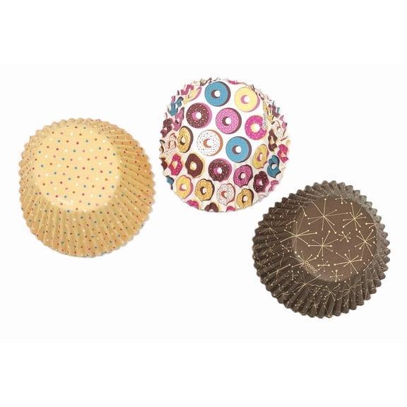Doughnuts Polka Dots & Stars Cupcake Liners Baking Cups - Pack of 75