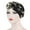 Black, variant on Huanledash Chic Women Floral Print Elastic Head Scarf Turban Hat Cancer Chemo Hair Loss Cap