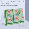 thumbnail image 3 of Yayeee Toggle Light Switch Wall Plate 3-Gang 6.37"x4.48" Decorative Outlet Cover, Green Blossom Mosaic, 3 of 7