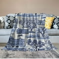 thumbnail image 2 of ONETECH  Pagodas Toile Chinese Style Flannel Blanket Soft Cozy Throw Blanket All-Season Use Blanket for Couch Sofa Bed Decor, 2 of 6