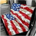 thumbnail image 3 of Pzuqiu 14 Pcs Novelty American Flag Car Interior Sets Front Rear Seat Covers for Cars Steering Wheel Seatbelt Cushion Arm Rest Pad Headrest Coasters Key Chain Auto Seat Cover Accessories Full Set, 3 of 7