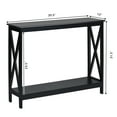thumbnail image 2 of Patiojoy Table Console Industrielle à 2 Niveaux Étagère à Design en X Table d'Appoint Étroite Noire, 2 of 5