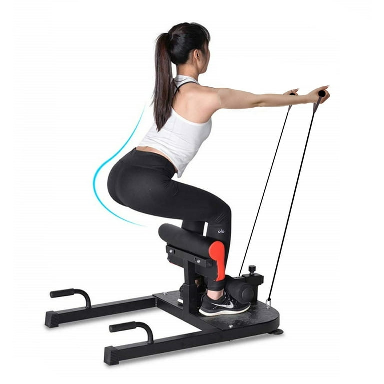 Heavy Duty Deep Sissy Squat Machine, Adjustable Women Men Leg Exercise  Machine with Non Slip Foot Pad ＆ Handle, for Abs Training Sit Up