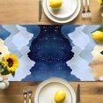thumbnail image 4 of Table Runner Abstract Ombre Blue White Mountain Table Decoration for Kitchen Dinning Modern Art Table Decoration for Indoor Outdoor Party Wedding Decor 13x72inch, 4 of 7