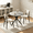 Gray+2 chairs, variant on Small Round Dining Table for 2-4 People, 31.8" Modern Round Kitchen Table, Space-Saving Table for Living Dining Room, Coffee ,Apartment