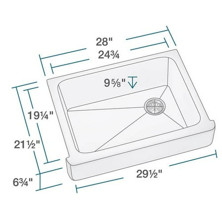Cast Iron Porcelain Sink - MR Direct Cast Iron 30'' x 22'' Farmhouse Kitchen Sink