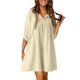 thumbnail image 1 of Puntoco Vestido De Manga Corta Con Cuello En V, Vestido Sexy De Color Sólido Para Mujer, Vestido De Manga Media Con Cuello En V, Color Beige Xl, 1 of 6