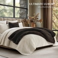 thumbnail image 4 of EVERGRACE Luxury Soft Faux Chinchilla Fur Throw Blanket for Couch, Warm Thick Heavy Winter Throw Blanket 1220GSM for Bed, Fluffy Cozy Mink Blanket with Reversible Velvet, Espresso Mink, 50''x60'', 4 of 8
