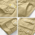 thumbnail image 4 of Homeyce Mens Cargo Shorts with Multi Pockets Elastic Waist Shorts Drawstring Ripstop Straight Leg Cargo Shorts Military Outdoor Breathable Hiking Fishing Joggers,Brown L, 4 of 4
