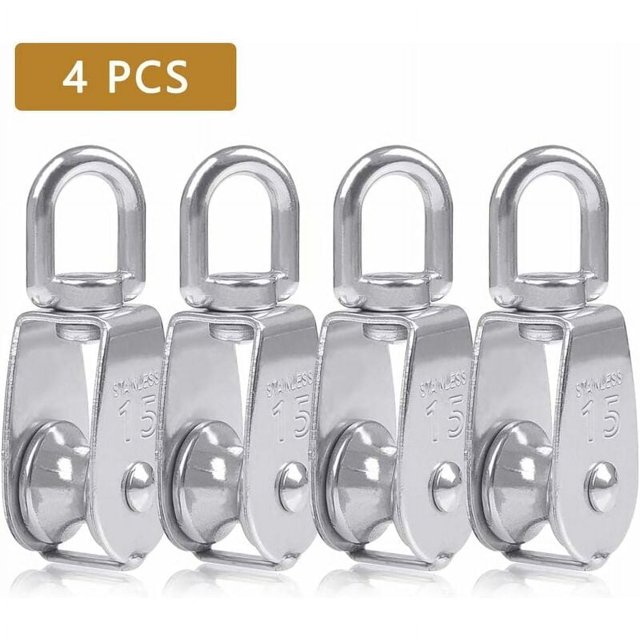 Maximum Loading Capacity Stainless Steel 304 Pulley Block, Ergonomic Design Ensures Effortless Handling, Flexible Sliding Pulley For Indoor And Outdoor Use, 360 Degrees Rotation Avoids Rope Knotting