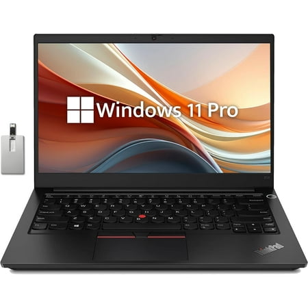 Lenovo Thinkpad E14 Business Laptop, 14" FHD Laptop, AMD Ryzen 7 5700U, 16GB RAM, 512GB SSD, AMD Radeon Graphics, Backlit Keyboard, 720p HD Camera, Windows 11 Pro, with Hotface 32GB USB Card