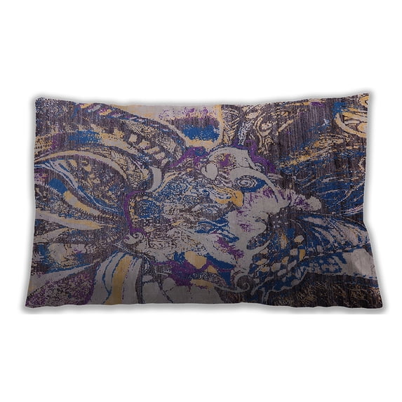 Ahgly Company Indoor Rectangular Mid-Century Modern Lumbar Throw Pillow, 13 inch by 19 inch