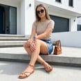 thumbnail image 3 of Cushionaire Tory Strappy Flat Sandals for Women, Toe Ring Sandals with Adjustable Buckle Ankle Strap, Wrap Style, 3 of 17